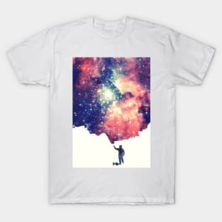 Painting the universe (Colorful Negative Space Art) Print T-Shirt